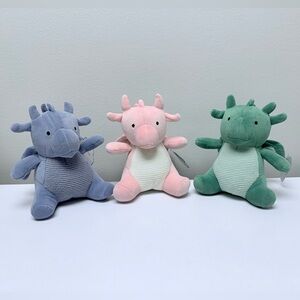 New Target Bullseye Playground Full Set of 3 Plush Dragon-Like Stuffed Toys